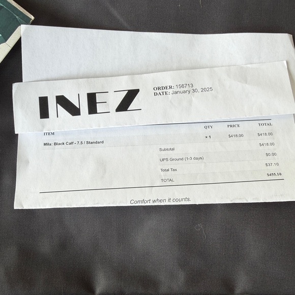 Inez Black Leather Heeled Boots NWT 7.5 - Picture 9 of 9